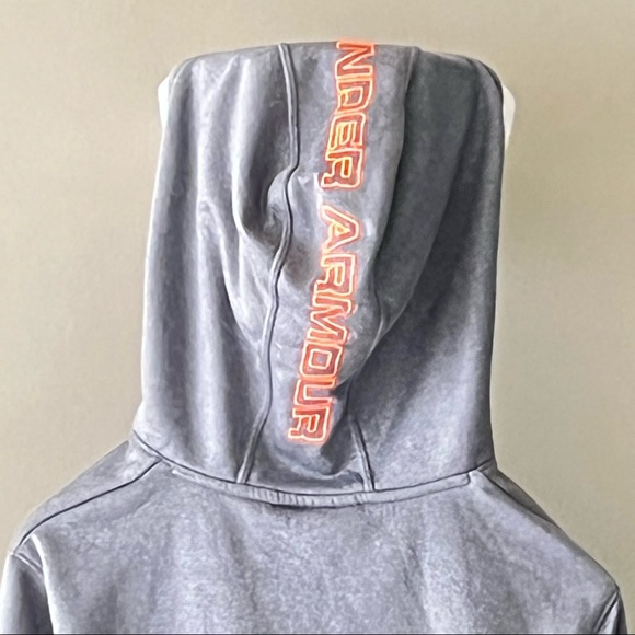 Under Armour Gray Orange Black Hoodie Sweatshirt Sz Medium - Picture 6 of 6